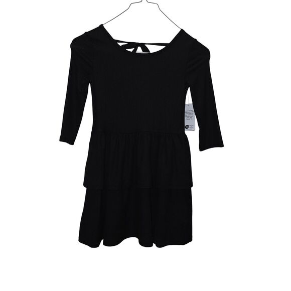 Girls Black Tiered Dress Size 6 NWT by Epic Threads – Long Sleeve Ribbed Knit - Picture 8 of 9